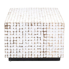 White Teres Block Coffee Table Beachy Breezes Marry with Contemporary Class
