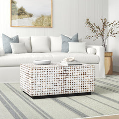 White Teres Block Coffee Table Beachy Breezes Marry with Contemporary Class