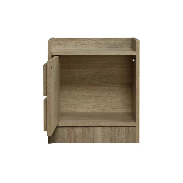 Natural Teri 18.5'' Tall Nightstand Rustic and Modern Design Perfect for Bedside