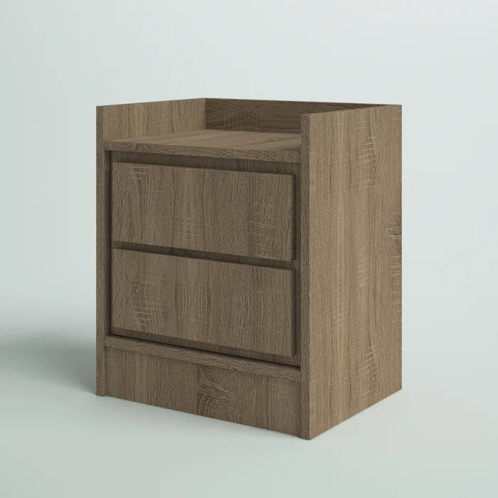 Natural Teri 18.5'' Tall Nightstand Rustic and Modern Design Perfect for Bedside