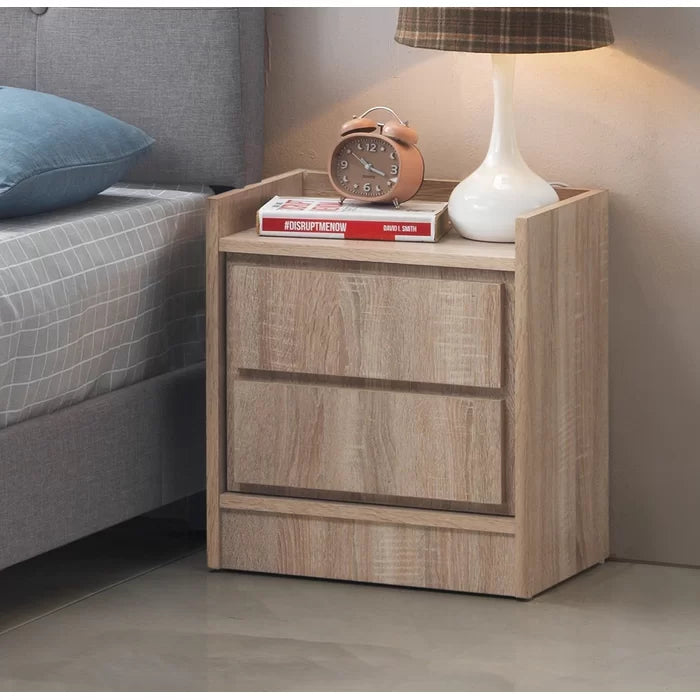 Natural Teri 18.5'' Tall Nightstand Rustic and Modern Design Perfect for Bedside
