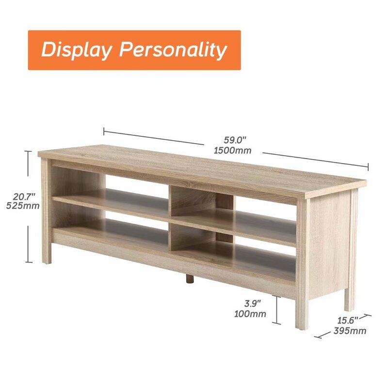 Oak Terraza TV Stand for TVs up to 65" Crafted from the Classic Finish