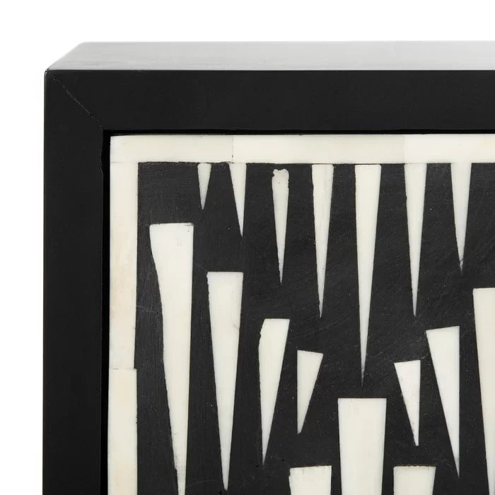 Tessie 20.86'' Tall 2 - Drawer Nightstand in Black Perfect for Bedside