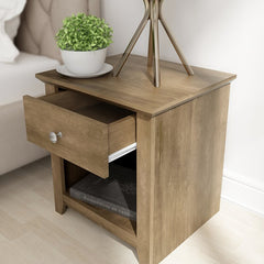 Knotty Oak 20.8'' Tall Nightstand Adorn your Bedroom with this Classic Design Nightstand