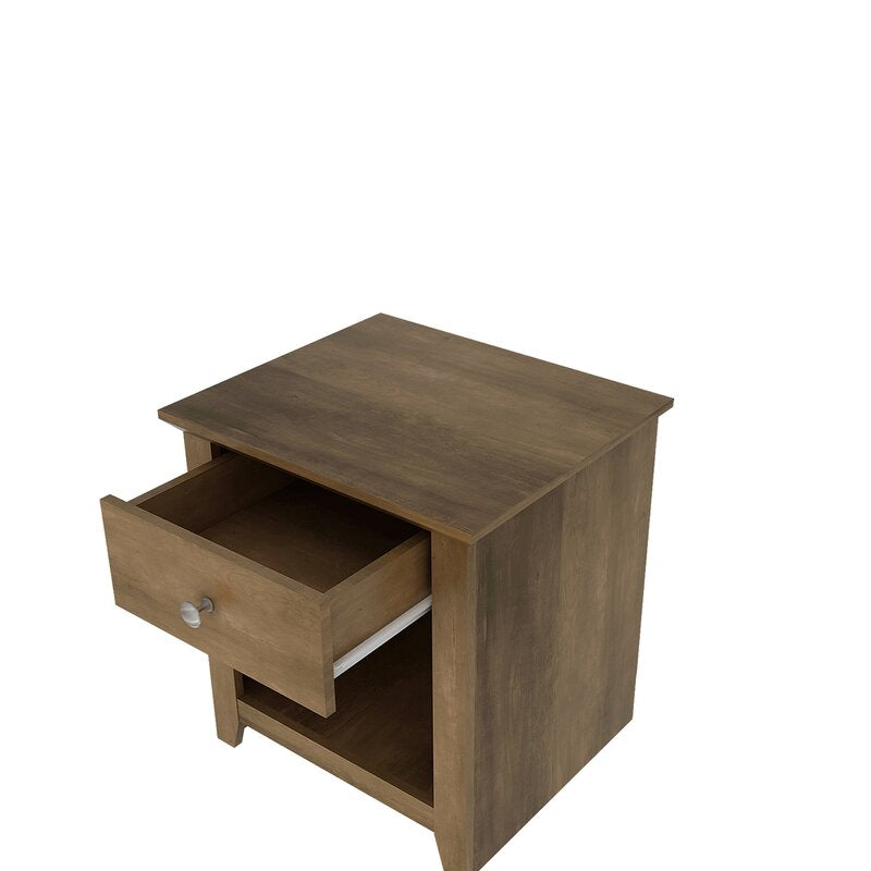Knotty Oak 20.8'' Tall Nightstand Adorn your Bedroom with this Classic Design Nightstand