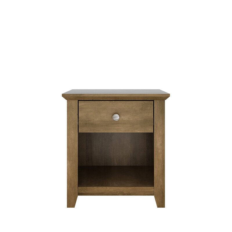 Knotty Oak 20.8'' Tall Nightstand Adorn your Bedroom with this Classic Design Nightstand
