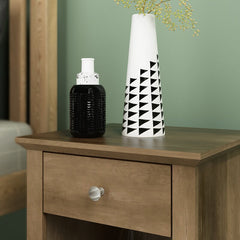 Knotty Oak 20.8'' Tall Nightstand Adorn your Bedroom with this Classic Design Nightstand