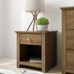 Knotty Oak 20.8'' Tall Nightstand Adorn your Bedroom with this Classic Design Nightstand