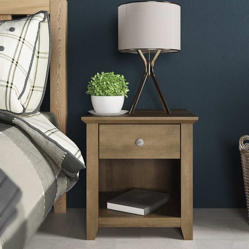 Knotty Oak 20.8'' Tall Nightstand Adorn your Bedroom with this Classic Design Nightstand