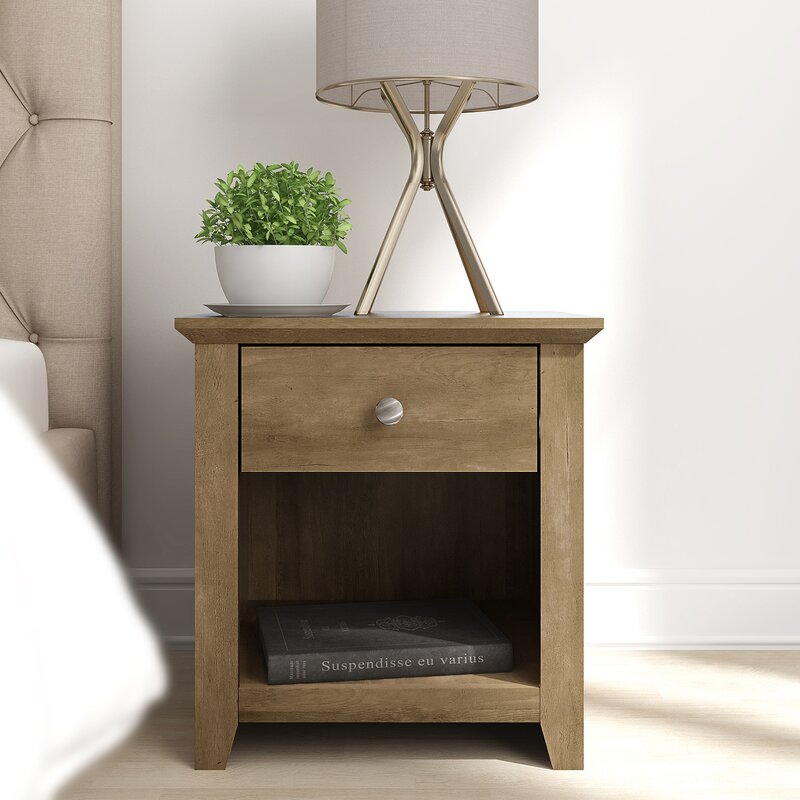 Knotty Oak 20.8'' Tall Nightstand Adorn your Bedroom with this Classic Design Nightstand