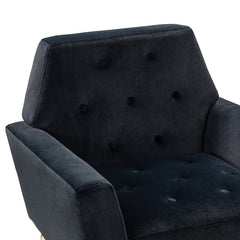 30.5'' Wide Tufted Velvet Armchair  Solid and Engineered Wood