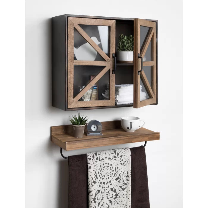 Thadine 19.75'' Tall Wood 2 - Door Accent Cabinet Wall-Mounted Storage Cabinet
