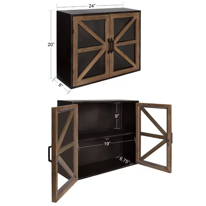 Thadine 19.75'' Tall Wood 2 - Door Accent Cabinet Wall-Mounted Storage Cabinet