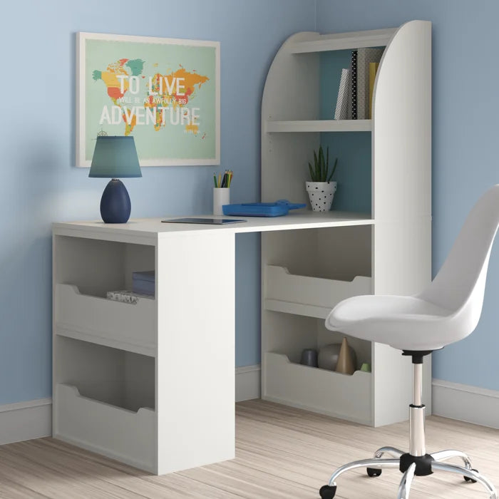 White Thure Kids 47.5 Art Desk with Optional Hutch Offers Plenty