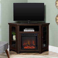 Espresso Tieton TV Stand for TVs up to 50" with Fireplace Included