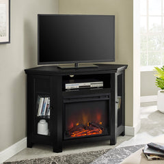 Black Tieton TV Stand for TVs up to 50" with Fireplace Included