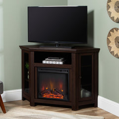 Espresso Tieton TV Stand for TVs up to 50" with Fireplace Included