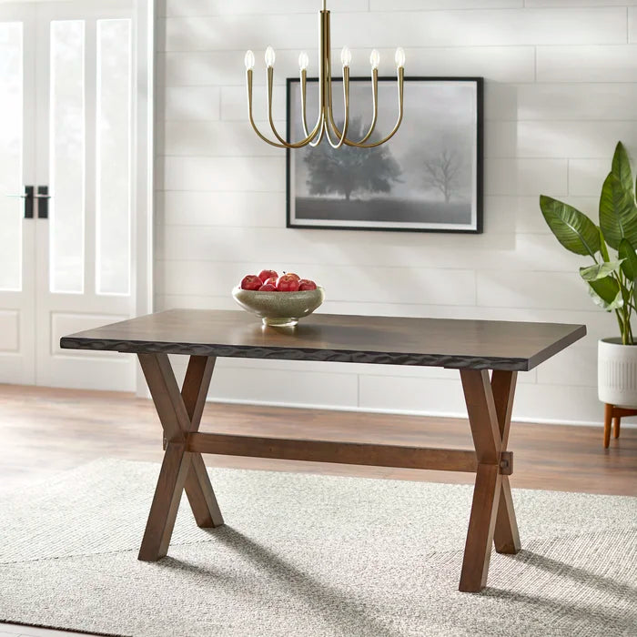 Tiggs 61 Solid Wood Trestle Dining Table Indoor Aesthetic Design