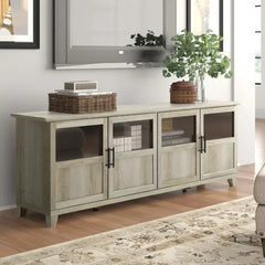 White Oak Timpson TV Stand for TVs up to 80 Eye-Catching Focal Point in your Living Room Entryway