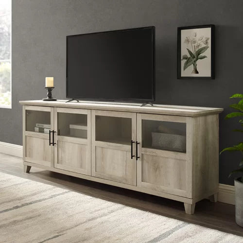 White Oak Timpson TV Stand for TVs up to 80 Eye-Catching Focal Point in your Living Room Entryway