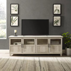 White Oak Timpson TV Stand for TVs up to 80 Eye-Catching Focal Point in your Living Room Entryway