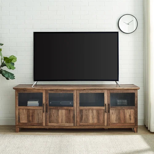 Rustic Oak Timpson TV Stand for TVs up to 80 Eye-Catching Focal Point in your Living Room, Entryway