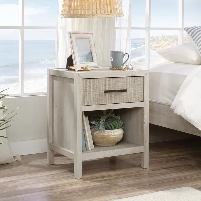 Tisdall 25.83'' Tall 1 - Drawer Nightstand in Chalked Chestnut