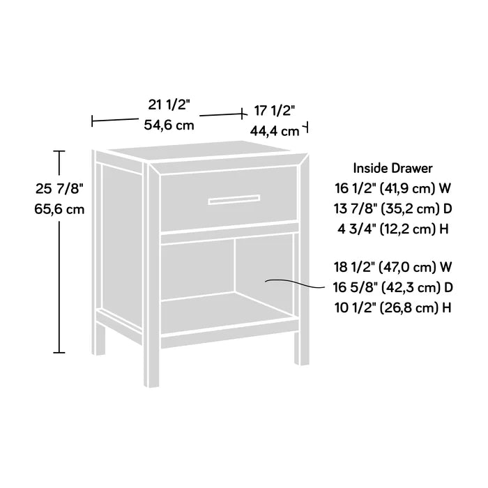 Tisdall 25.83'' Tall 1 - Drawer Nightstand in Chalked Chestnut