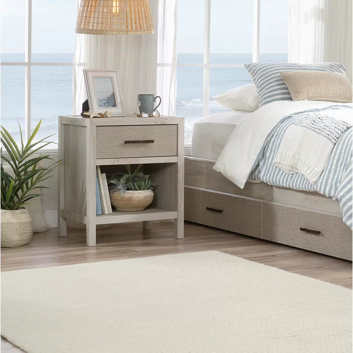Tisdall 25.83'' Tall 1 - Drawer Nightstand in Chalked Chestnut
