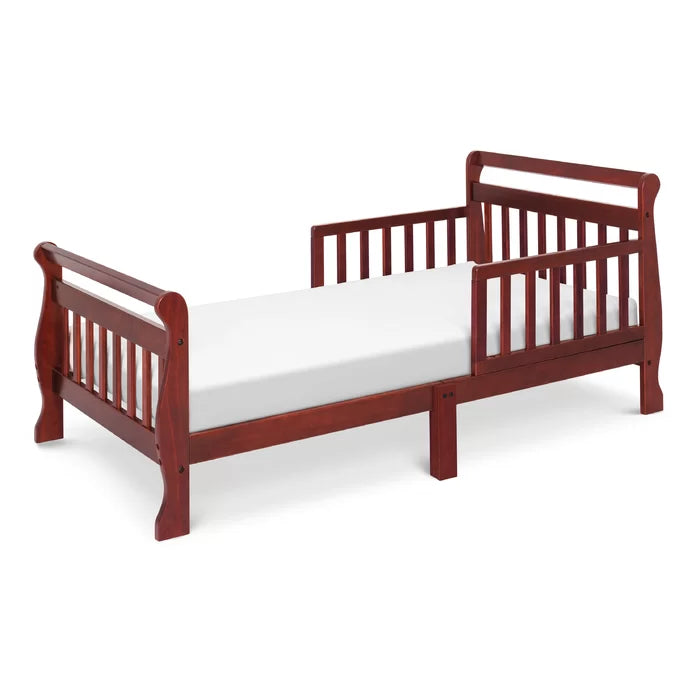 Toddler Sleigh Standard Bed Sturdy Side Rails Waterproof Mattresses