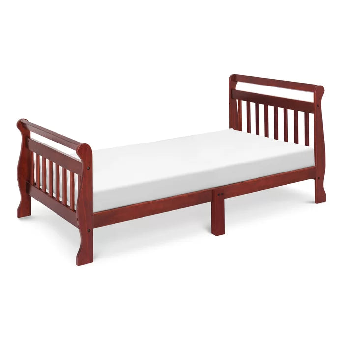 Toddler Sleigh Standard Bed Sturdy Side Rails Waterproof Mattresses