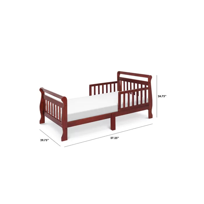 Toddler Sleigh Standard Bed Sturdy Side Rails Waterproof Mattresses