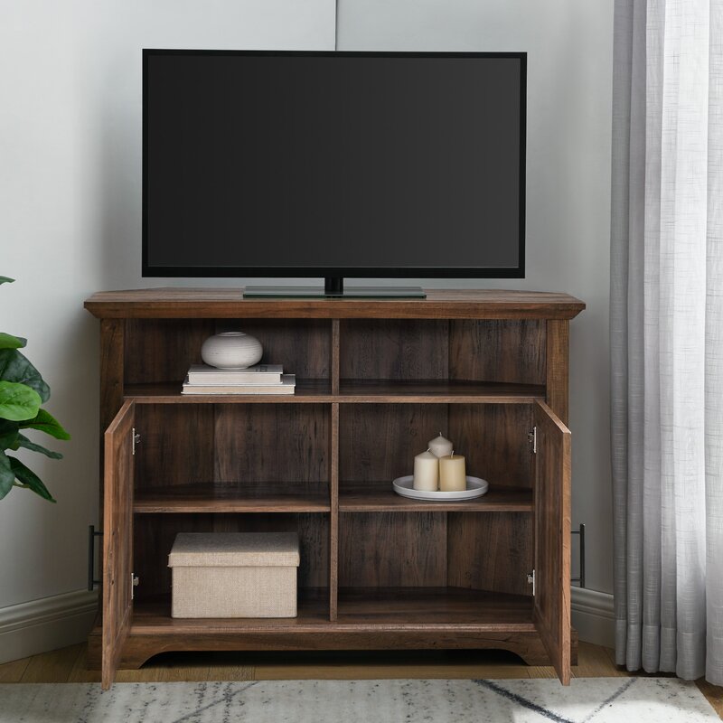 Rustic Oak Tomball Corner TV Stand for TVs up to 48"