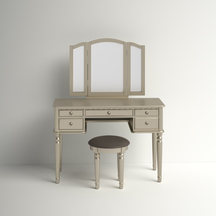 Torrance vanity set with hot sale stool and mirror