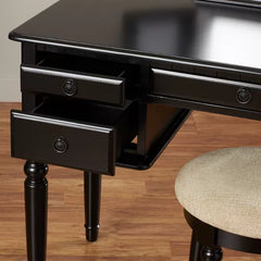 Black Torrance 43'' Wide Vanity Set with Stool and Mirror