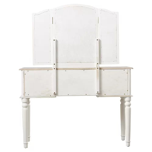 Bright White Torrance 43'' Wide Vanity Set with Stool and Mirror