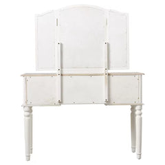 Bright White Torrance 43'' Wide Vanity Set with Stool and Mirror