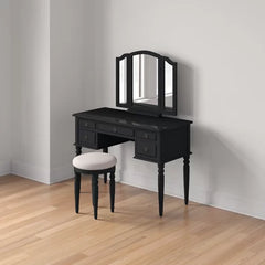 Black Torrance 43'' Wide Vanity Set with Stool and Mirror