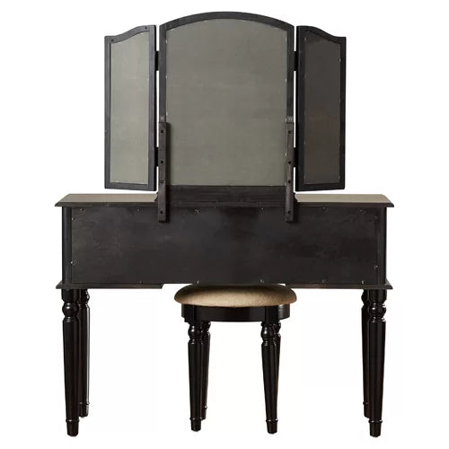 Black Torrance 43 Wide Vanity Set with Stool and Mirror