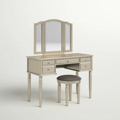 43'' Wide Vanity Set with Stool and Mirror Solid Manufactured Wood