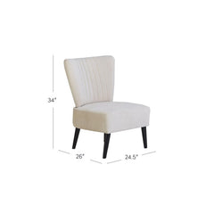 Trent 25'' Wide Side Chair Beige 100% Polyester Subtle Wingback Silhouette