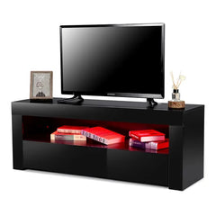 Black Trenta TV Stand for TVs up to 50" LED Tv Stand Two Large Center Drawers Provide Plenty of Ample Storage