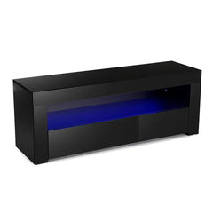 Black Trenta TV Stand for TVs up to 50" LED Tv Stand Two Large Center Drawers Provide Plenty of Ample Storage