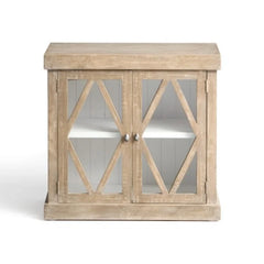 White-Washed Trevion 31'' Tall Solid Wood 2 - Door Accent Cabinet