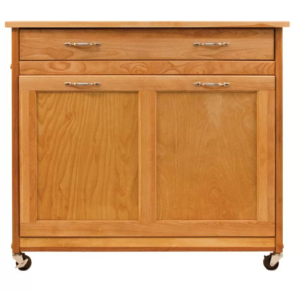 Triche 38'' Wide Rolling Kitchen Cart Removable Wheels