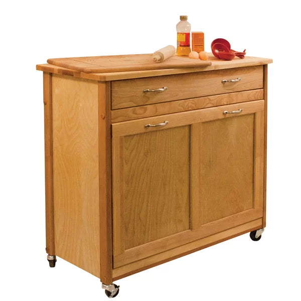 Triche 38'' Wide Rolling Kitchen Cart Removable Wheels