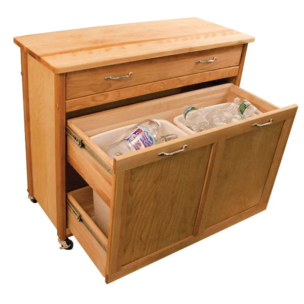 Triche 38'' Wide Rolling Kitchen Cart Removable Wheels