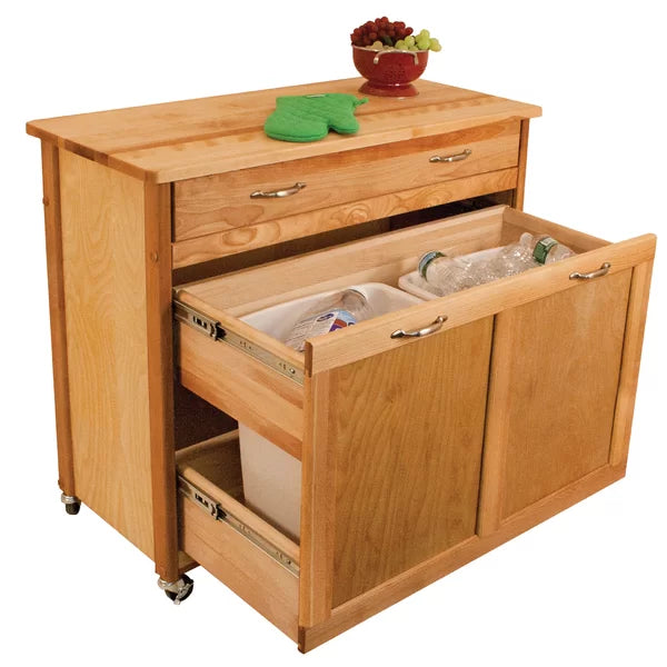 Triche 38'' Wide Rolling Kitchen Cart Removable Wheels