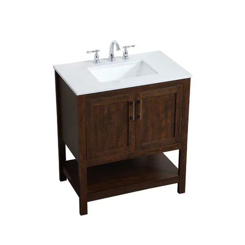 Espresso Trieste 30" W x 19" D x 34" H Single Bathroom Vanity Design [ Fully Assembled ]