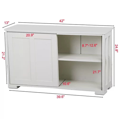 Trinh 42'' Wide Sideboard Easy Sliding Doors an Adjustable Shelf